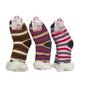 Winter Popular: Kids Stiped Fluffy Anti Slip Socks 1pr