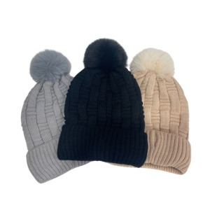 Winter Popular: Net Beanie Hat with Pom Pom