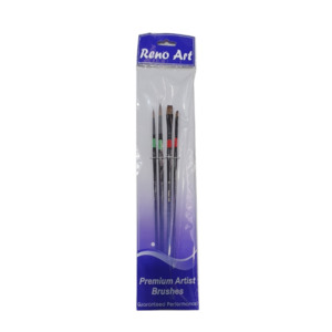 Paint Brushes: Reno Art - Two Coloured Taklon Paint Brush 4pc Set