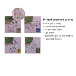 Canvases: Printed Canvas 6x6cm 4 Asst 6pc