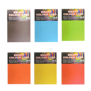 Bright Colour Card Asst 10 Sheets