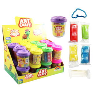 Diy Kits: Art Craft Play Dough Tubs 5 x 20g with Cutter