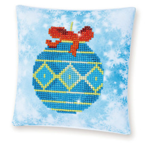 Diy Kits: Diamond Dotz - Blue Bauble Pillow