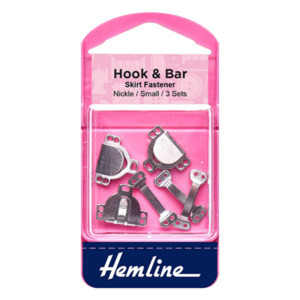 Sewing: Hook & Bar Nickel Skirt Fastener 3 Sets