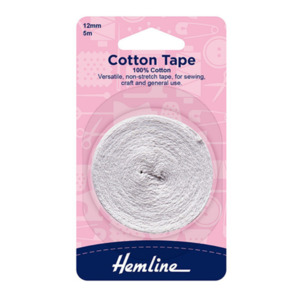Sewing: Hemline Tape Cotton 12mm White