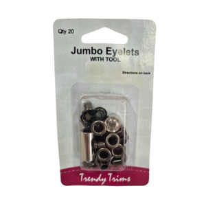 Jumbo Eyelets with Tool - Large Black 20pc