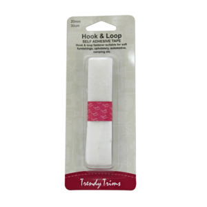 Sewing: Hook and Loop Sticky 20mm x 30cm White