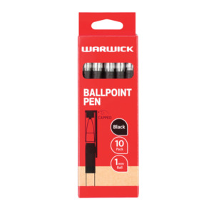 Pencils Markers: Warwick Pen Capped - Black 10pk