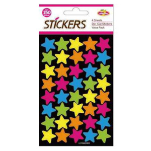 Teacher Supplies: Stickers Stars Bright 150pc