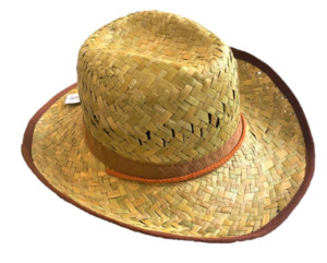 FLAX COWBOY HAT BROWN EDGE