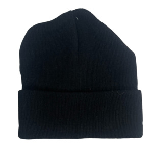 Winter Clothing: Beanie 100% Acrylic Hat 60g - Black
