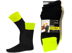 High Visibility Work Socks 3pk