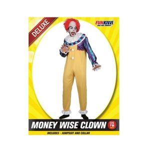 Mens Costumes: Deluxe Adult Costume - Money Wise Clown