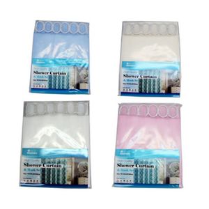 Bathroom: Shower Curtain W/hooks Fabric