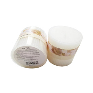Candles: Scented Pillar Candle - White Vanilla - 7 x 7cm