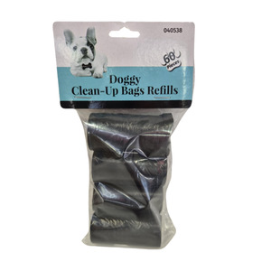 Doggy Clean-Up Refill Bags Plain Black 60pc