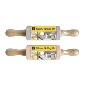 Bakeware: BakeArt Silicone Rolling Pin Wooden Handle 225mm