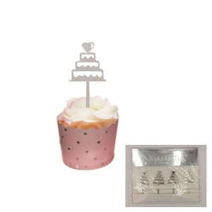 Cake Decorating: Cake Toppers Silver 4pk