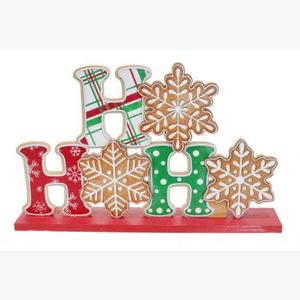Tableware: Gingerbread Snowflake Hohoho Sign