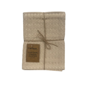 Blankets Linen: Tea Towel Cotton Union 2pk Beige