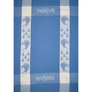 Tea Towel Kiwi Blue and White