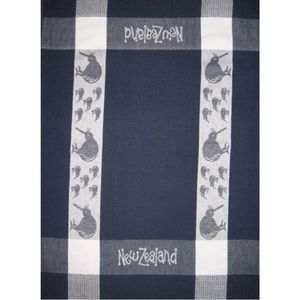 Teatowels: Tea Towel Kiwi Navy and White