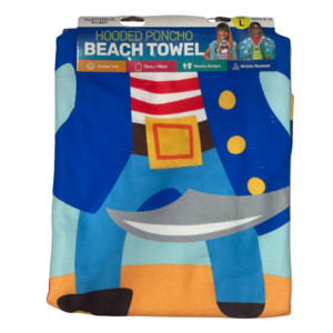 Hooded Poncho Towel Kids Asst