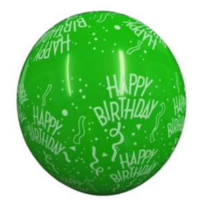 Birthday Balloon Green 6pk