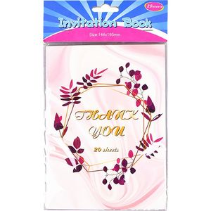 Candles Invites Loot Bags: Invitation Pad - Thank You in Pink 20pk