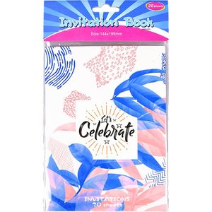 Candles Invites Loot Bags: Invitation Pad - Celebration Patterned 20pk
