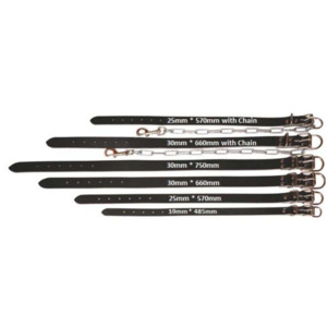 Leads Collars: Collar Leather Drovers Top Dee Plus Chain 25 x 570mm