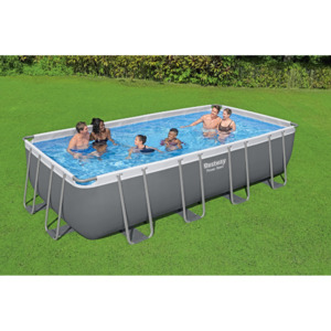 Framed Pools: Bestway Power Steel Rectangular Frame Pool 5.49m x 2.74m x 1.22m with Sand Filter Pump