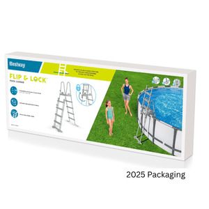 Pool Accessories: Bestway Safety Flip & Lock Pool Ladder 1.32m