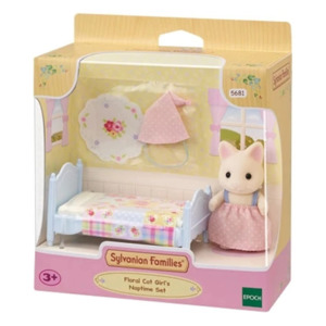 Sylvanian - Floral Cat Girls Bed Set