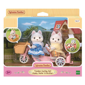 Sylvanian: Sylvanian - Tandem Cycling Set - Husky Siblings