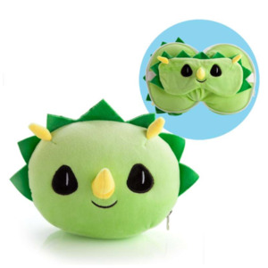 Travel Accessories: Smooshos Pals Travel Triceratops Mask and Pillow