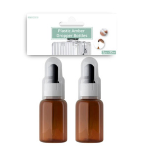 Plastic Amber Dropper Bottle 35ml x2