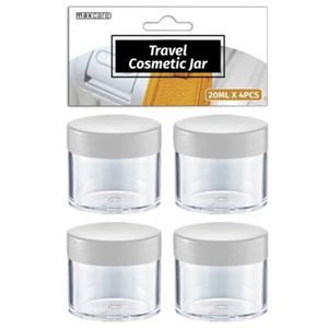 Travel Accessories: Travel Cosmetic Jar Plastic 20ml 4pcs