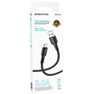 Phone Cables: BX116 Type C Data Cable 3.0A 1M