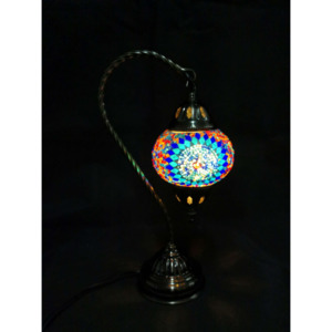 Turkish Mosiac Swan Neck Lamp - Multicolour Flower Burst