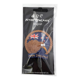 Magnets Keyrings: Magnet NZ Kiwi with Flag