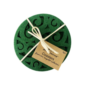Souvenir: NZ Felt Coasters Koru 4pc