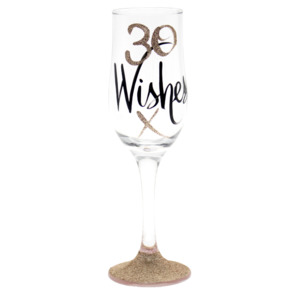 Giftware: 30th Wishes Rose Gold Flute