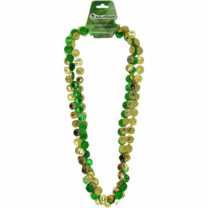 St Patricks Day: St Patricks Day Beads Gold Green Shamrock Coin 3pc