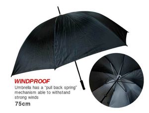 Black Golf Umbrella 75cm
