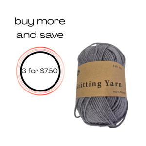 Yarn 80gms 100% Polyester - Grey
