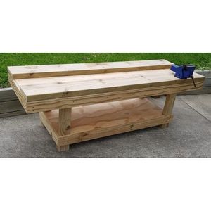 1.8m Well Top Carpentry Bench with Engineers Vice – Primary School (Pine)