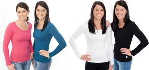 Products: Ladies Bamboo long sleeve Tee Sunset Surf & Turf