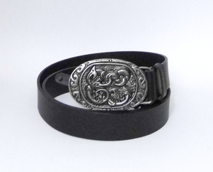 Products: Kiwi Country - Maori Design Mens Belt - Sunset Surf & Turf