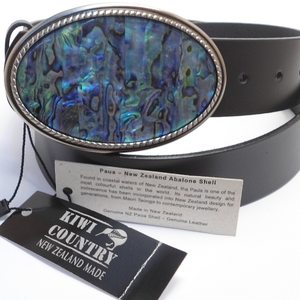 Products: Kiwi Country - Paua Shell Buckle Belt - Sunset Surf & Turf